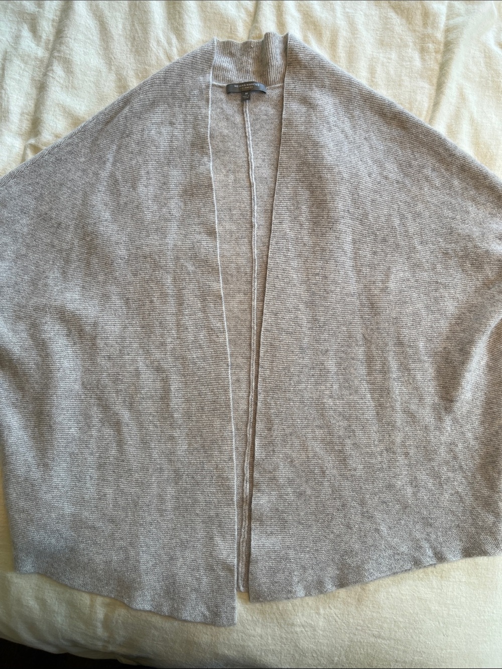 Neiman Marcus Cashmere Shawl Open Front Cardigan